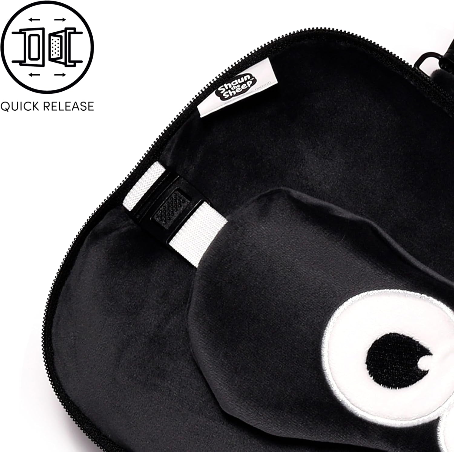 Relaxeazzz Shaun The Sheep Round Plush Travel Pillow & Eye Mask