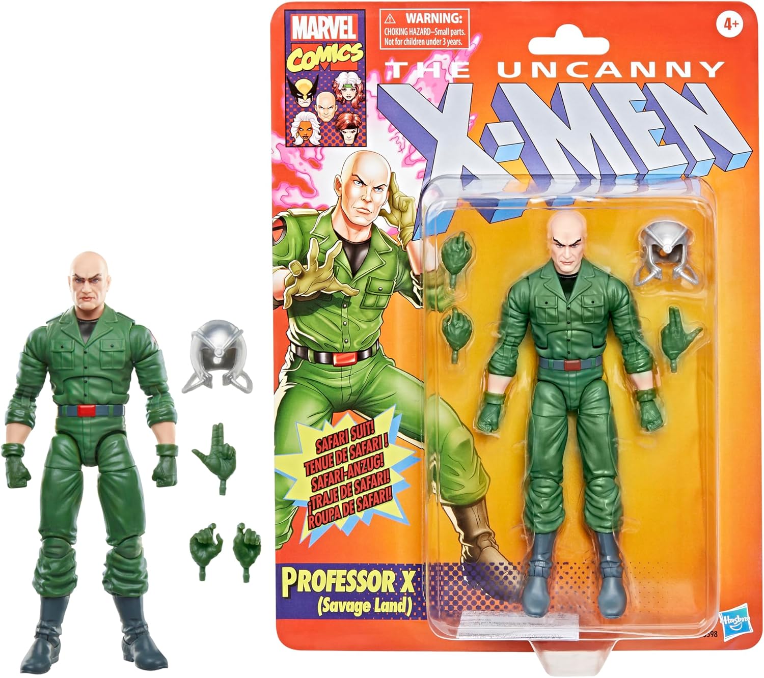 Hasbro Marvel Legends Series Professor X (Savage Land), Marvel Comics Collectible 15-cm Action Figure, Green