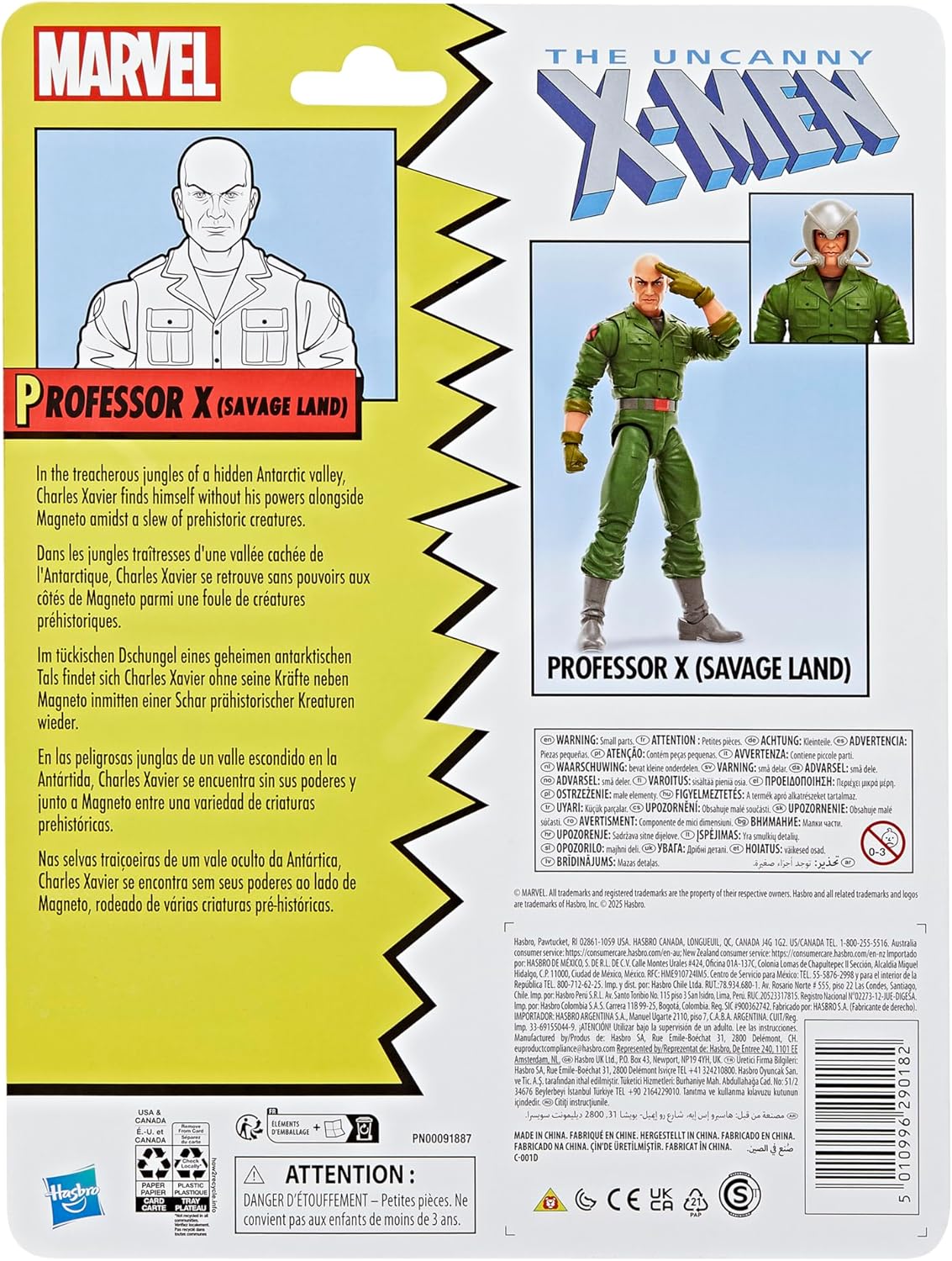 Hasbro Marvel Legends Series Professor X (Savage Land), Marvel Comics Collectible 15-cm Action Figure, Green