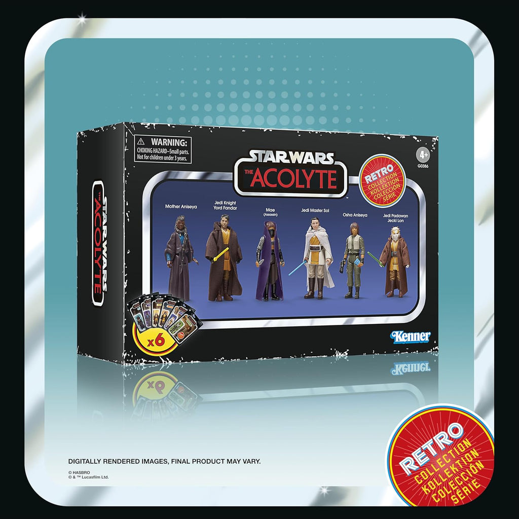 Hasbro Kenner Star Wars Retro Collection The Acolyte Multipack, 9.5-cm Action Figure 6-Pack