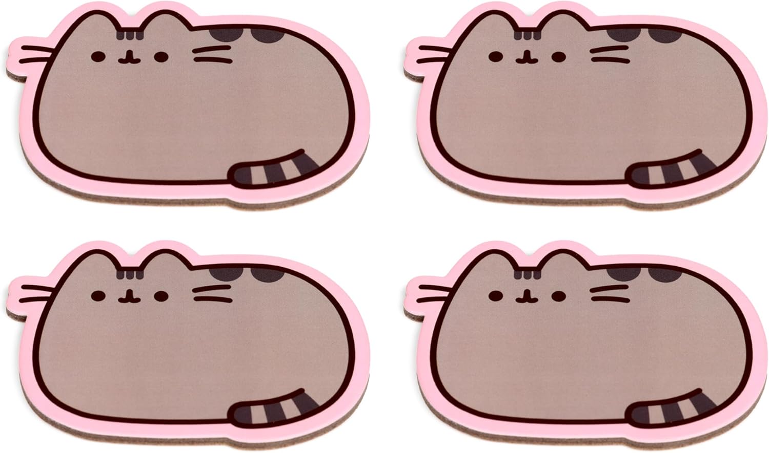 Puckator Pusheen the Cat Set of 4 Shaped Cork Coasters