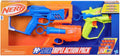 Nerf N-Series Triple Action Pack, 3 Blasters, 12 Nerf N1 Darts