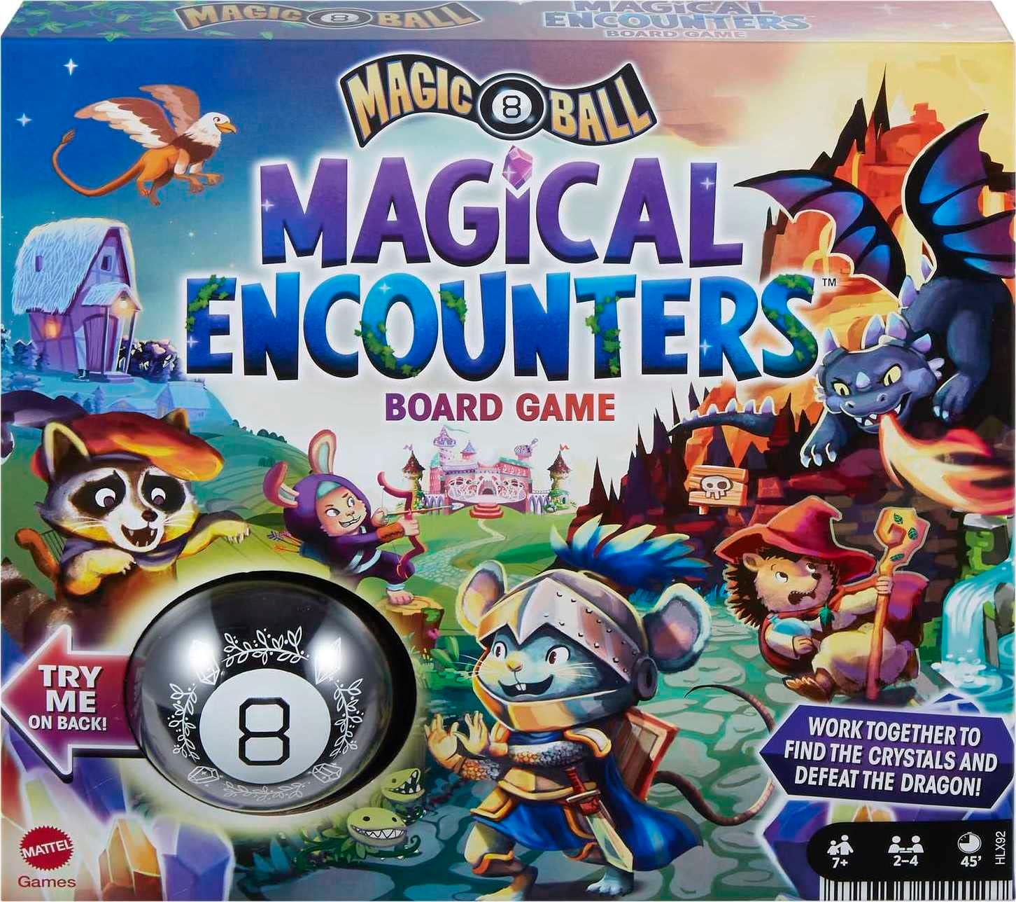 Mattel Games Magic 8 Ball Board Games, Magical Encounter Cooperative Board Game with Magic 8 Ball