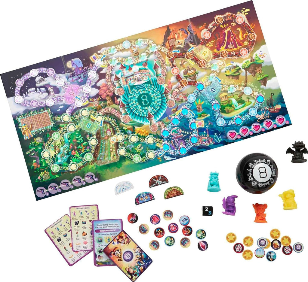 Mattel Games Magic 8 Ball Board Games, Magical Encounter Cooperative Board Game with Magic 8 Ball