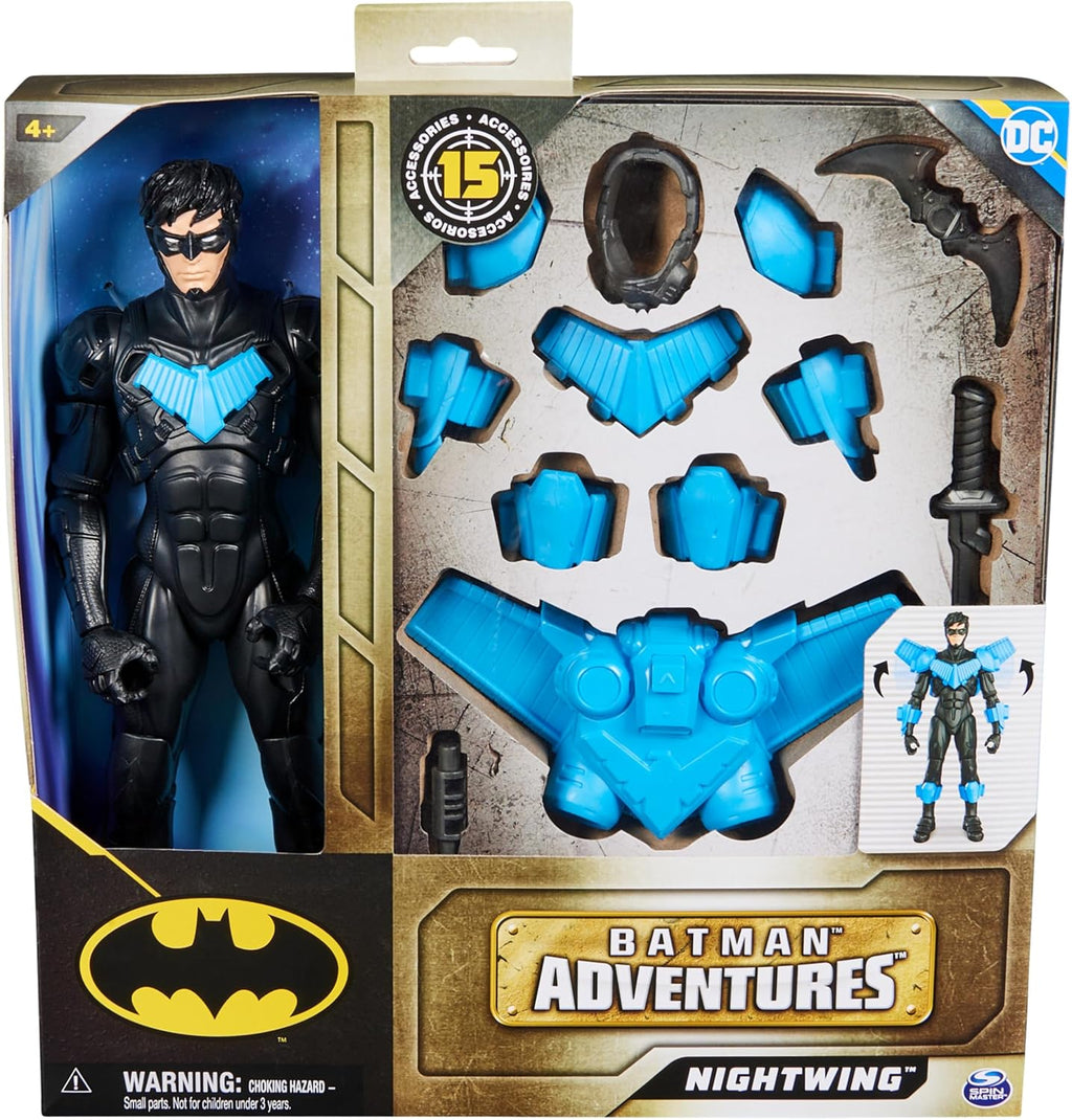 DC Comics, Batman Adventures, Nightwing Action Figure with 15 Armour Accessories, 17 Points of Articulation, 30cm