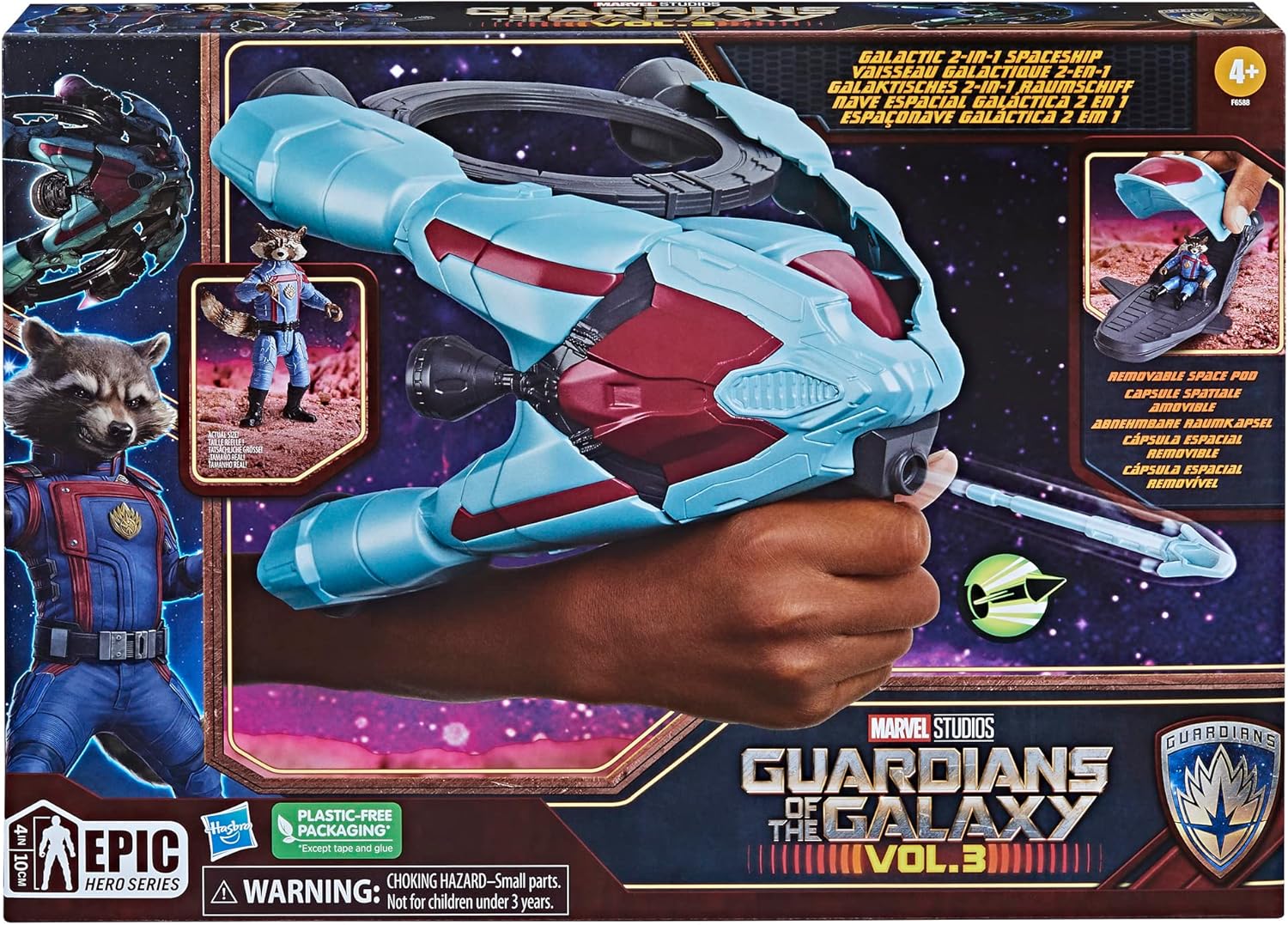 Hasbro Marvel Studios Guardians of the Galaxy Vol.3 2-in-1 Spaceship and Rocket Figure