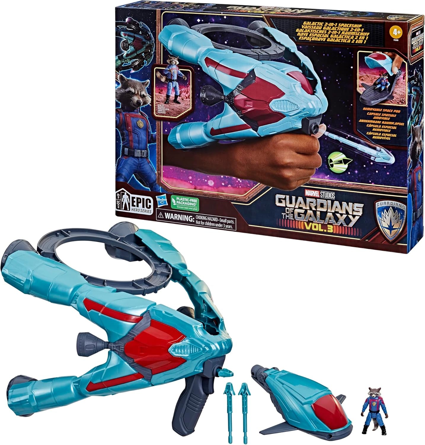 Hasbro Marvel Studios Guardians of the Galaxy Vol.3 2-in-1 Spaceship and Rocket Figure