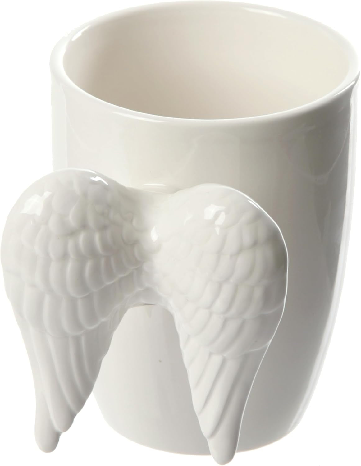 Puckator White Angel Wings Ceramic Shaped Handle Mug