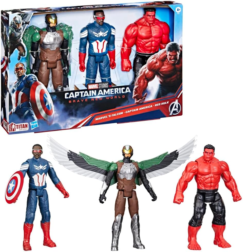 Hasbro Marvel Avengers Captain America Brave New World Titan Hero Series Action Figure Set