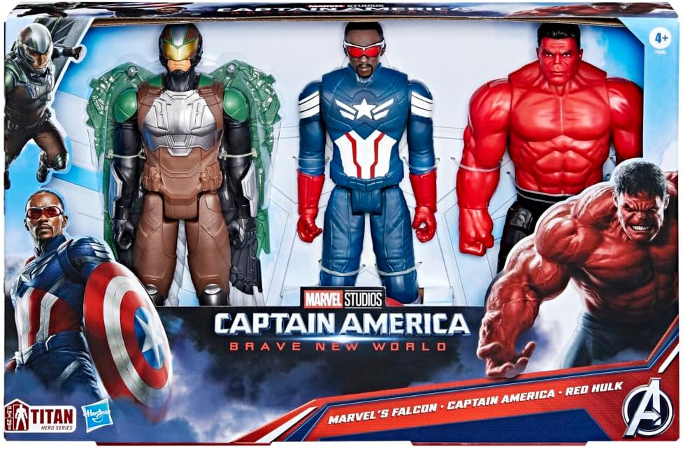 Hasbro Marvel Avengers Captain America Brave New World Titan Hero Series Action Figure Set