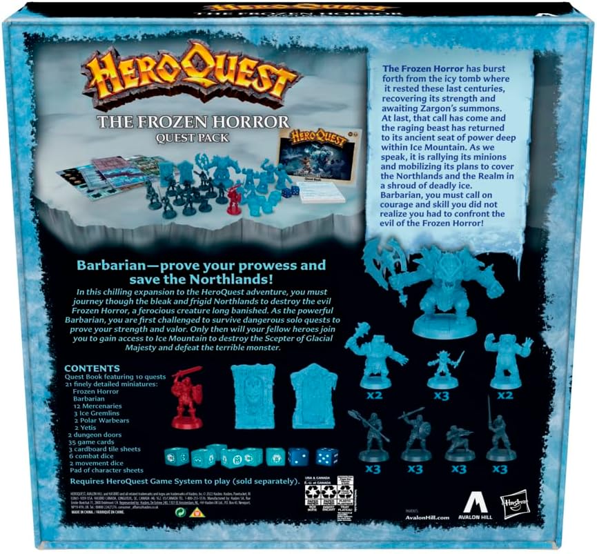 Avalon Hill HeroQuest The Frozen Horror Quest Pack for Ages 14 and Up, Requires Hero Quest Game