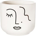 Sass & Belle Abstract Face White Large Planter