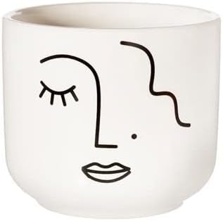 Sass & Belle Abstract Face White Large Planter