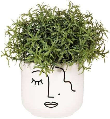 Sass & Belle Abstract Face White Large Planter