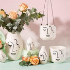 Sass & Belle Abstract Face White Large Planter