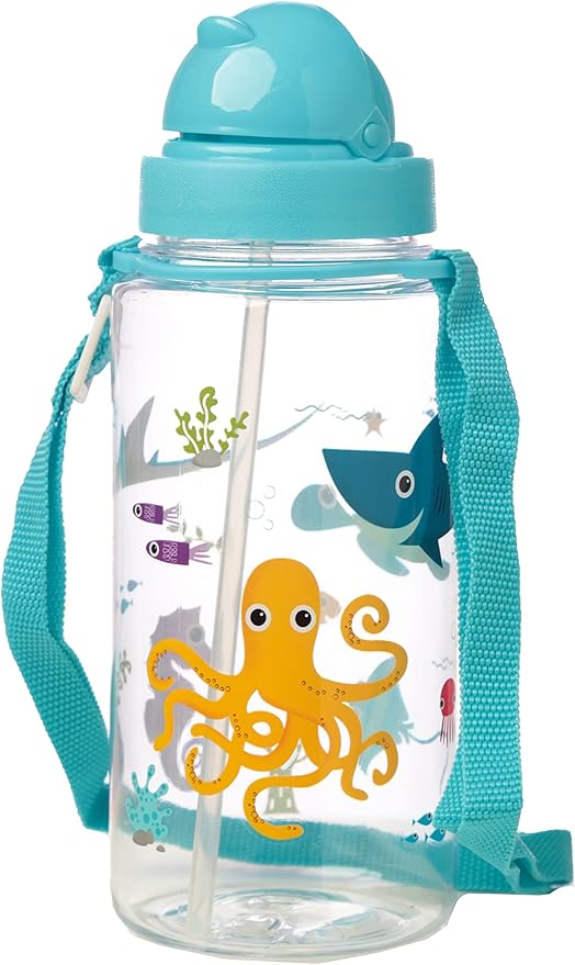 Puckator Splosh Kids Drinks Bottle With Straw 450ml