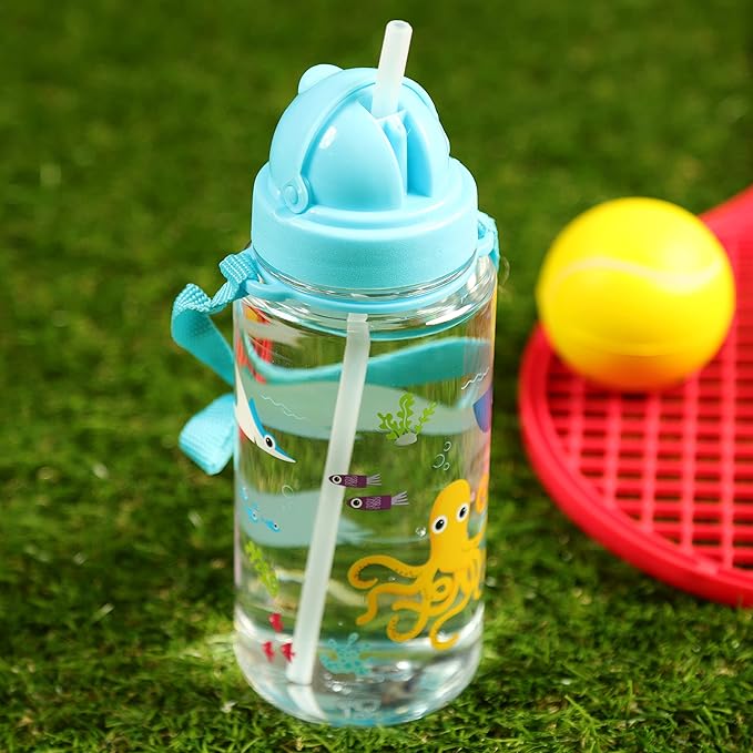 Puckator Splosh Kids Drinks Bottle With Straw 450ml