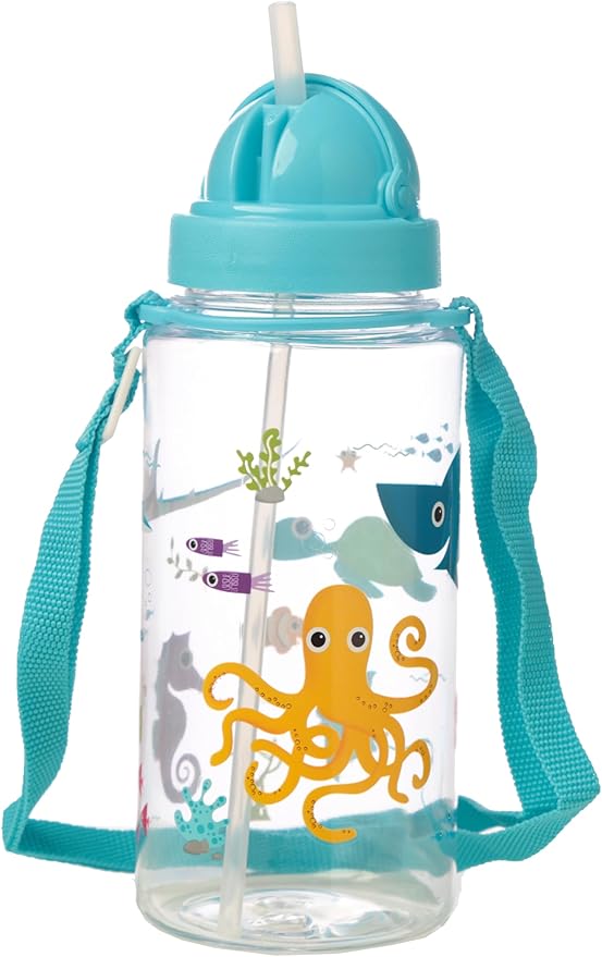 Puckator Splosh Kids Drinks Bottle With Straw 450ml