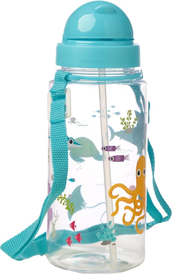 Puckator Splosh Kids Drinks Bottle With Straw 450ml
