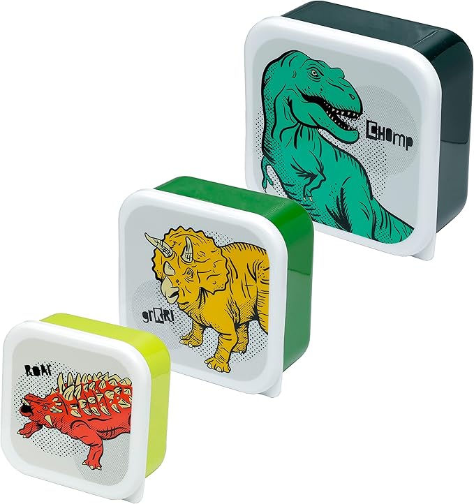 Puckator Dinosaur Set of 3 Lunch Boxes