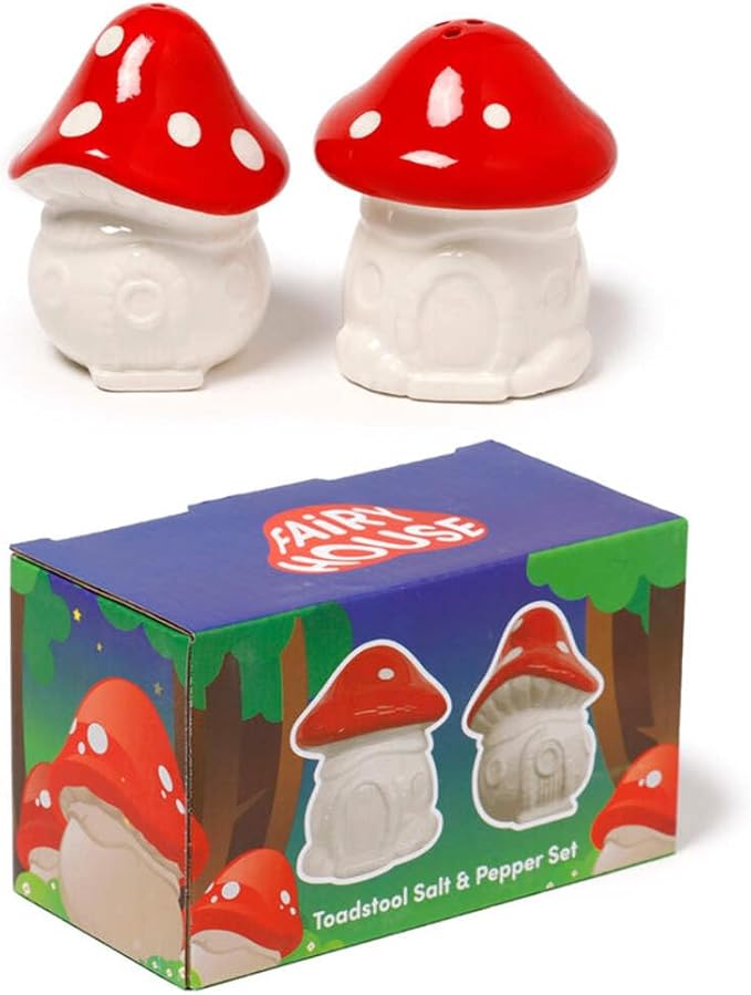 Puckator Fairy Toadstool House Ceramic Salt and Pepper Set