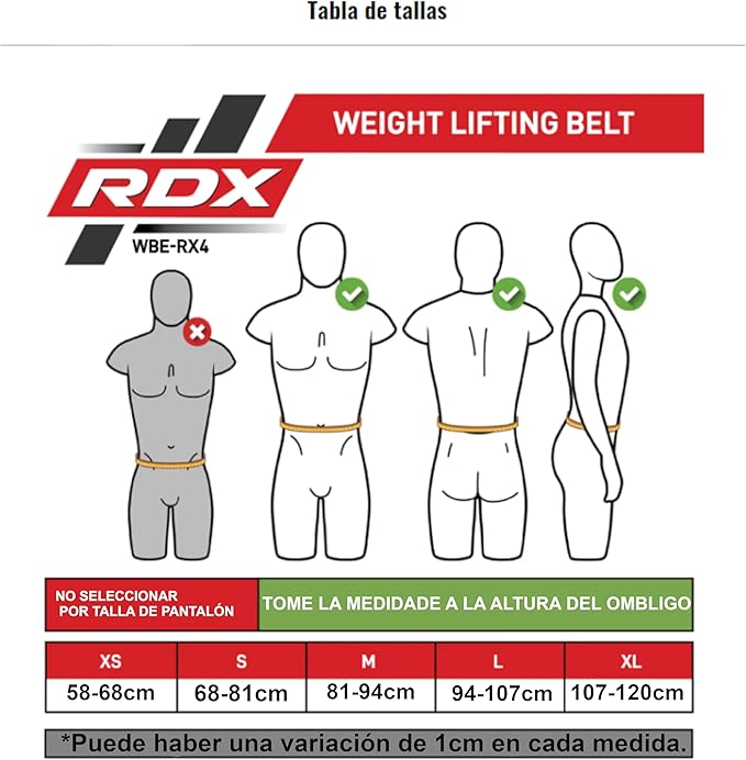 RDX Weight Lifting Belt Eva Curve RX4 Black-XL
