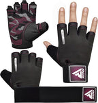 RDX Weight Lifting Gloves Full Palm Protection with Wrist Wrap Half Pink- M