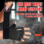 RDX Weight Lifting Gloves Full Palm Protection with Wrist Wrap Half Pink- M