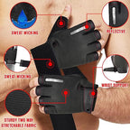 RDX Weight Lifting Gloves Full Palm Protection with Wrist Wrap Half Pink- M