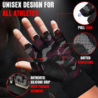 RDX Weight Lifting Gloves Full Palm Protection with Wrist Wrap Half Pink- M