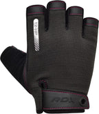 RDX Weight Lifting Gloves Full Palm Protection with Wrist Wrap Half Pink- M