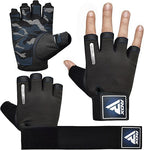 RDX Weight Lifting Gloves Full Palm Protection with Wrist Wrap Blue- S
