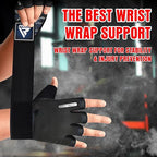 RDX Weight Lifting Gloves Full Palm Protection with Wrist Wrap Blue- S
