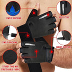 RDX Weight Lifting Gloves Full Palm Protection with Wrist Wrap Blue- S