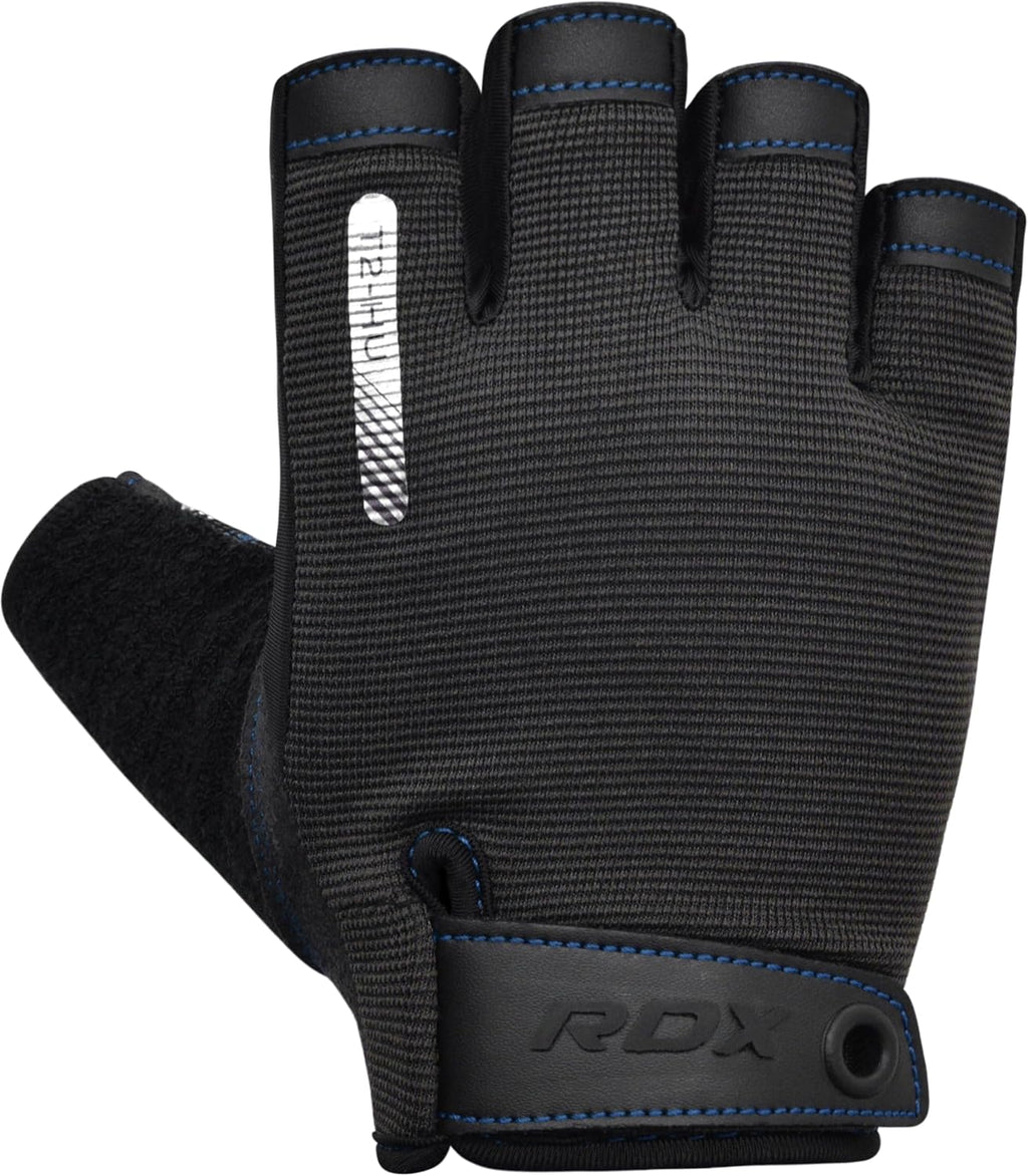 RDX Weight Lifting Gloves Full Palm Protection with Wrist Wrap Blue- S