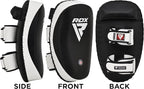 RDX Thai Pads - Maya Hide Leather, Tri-Layer Padding (Black/White)