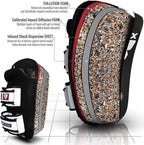 RDX Thai Pads - Maya Hide Leather, Tri-Layer Padding (Black/White)