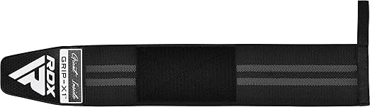 RDX WR11 Gym Wrist Wraps – Heavy-Duty Cotton, Extra-Wide Design, Adjustable Quick-EZ Closure, 25% Stretchability, One Size black/grey