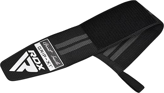 RDX WR11 Gym Wrist Wraps – Heavy-Duty Cotton, Extra-Wide Design, Adjustable Quick-EZ Closure, 25% Stretchability, One Size black/grey