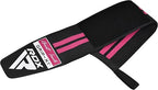 RDX WR11 Gym Wrist Wraps - Heavy-Duty Cotton, Extra-Wide, One Size (Black/Pink)