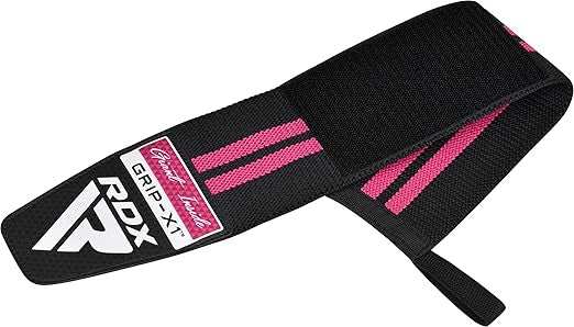 RDX WR11 Gym Wrist Wraps – Heavy-Duty Cotton, Extra-Wide Design, Adjustable Quick-EZ Closure, 25% Stretchability, One Size black/pink