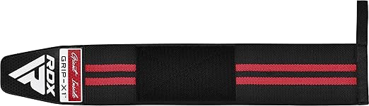 RDX WR11 Gym Wrist Wraps – Heavy-Duty Cotton, Extra-Wide Design, Adjustable Quick-EZ Closure, 25% Stretchability, One Size black/red