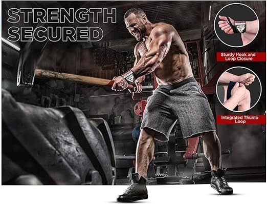 RDX WR11 Gym Wrist Wraps – Heavy-Duty Cotton, Extra-Wide Design, Adjustable Quick-EZ Closure, 25% Stretchability, One Size black/blue