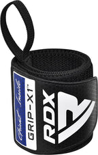 RDX WR11 Gym Wrist Wraps - Heavy-Duty Cotton, Extra-Wide, One Size (Black/Blue)