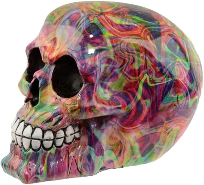 Puckator Rainbow Marble Effect Skull Ornament