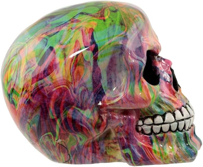 Puckator Rainbow Marble Effect Skull Ornament