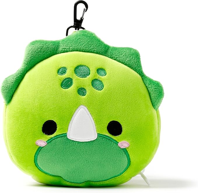 Puckator Relaxeazzz Adoramals Dinosaur Round Plush Travel Pillow & Eye Mask