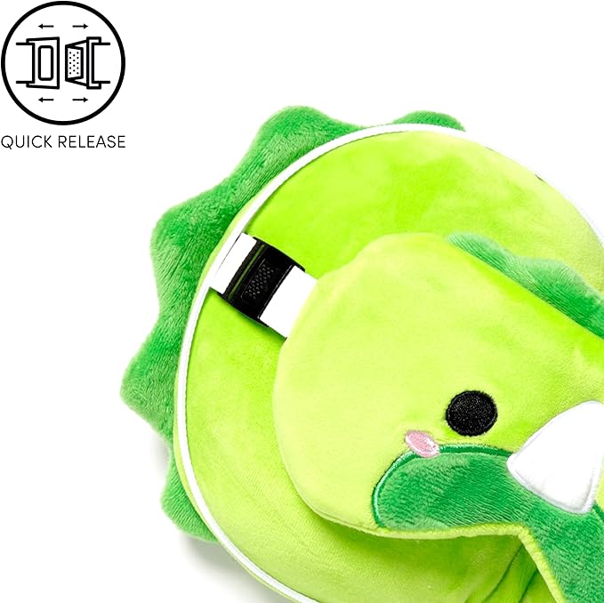 Puckator Relaxeazzz Adoramals Dinosaur Round Plush Travel Pillow & Eye Mask