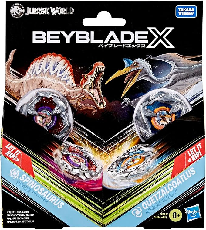 Beyblade X Jurassic World Collab Spinosaurus vs Quetzalcoatlus Multipack Set