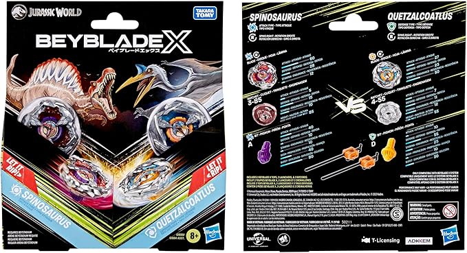 Beyblade X Jurassic World Collab Spinosaurus vs Quetzalcoatlus Multipack Set